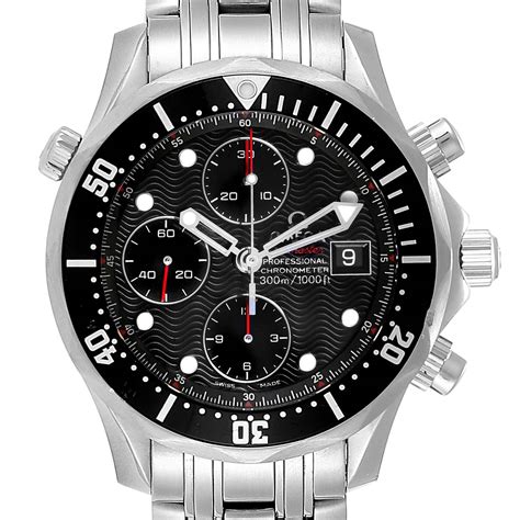 omega seamaster chronograph black dial|omega seamaster chronograph black.